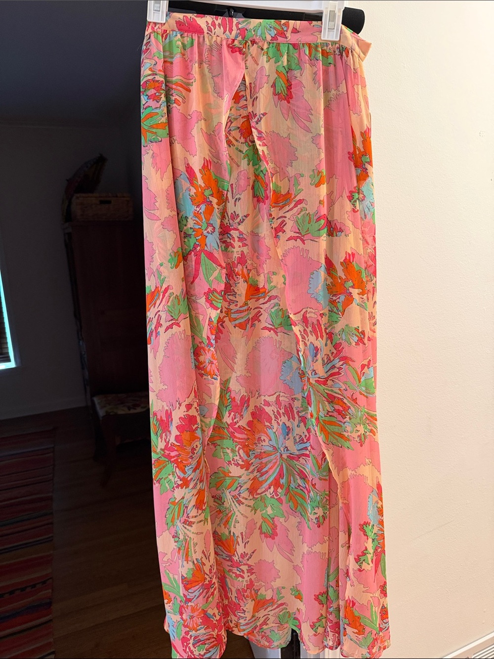 Gianni Bini Pink Floral Maxi Skirt